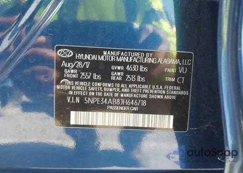 2018 Hyundai Sonata Sport/Limited/Sel z USA, uszkodzony, nr VIN 5NPE34AB8JH646718